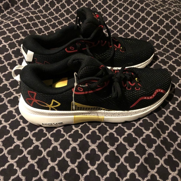 Under Armour Mens UA HOVR Infinite 5 Maryland Shoes Red Black 3027421 003 Sz 11 - Picture 1 of 10